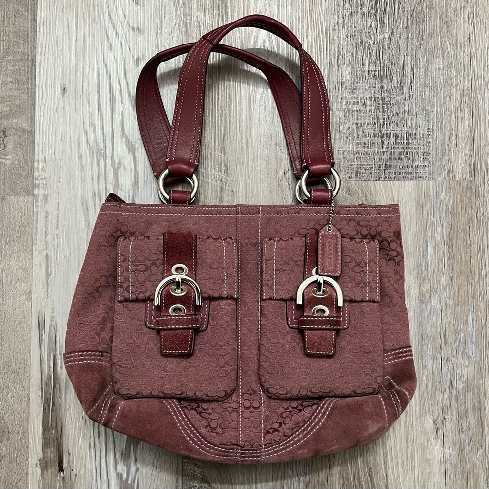Vintage Coach Purse SoHo Burgundy Shoulder Bag Y2K